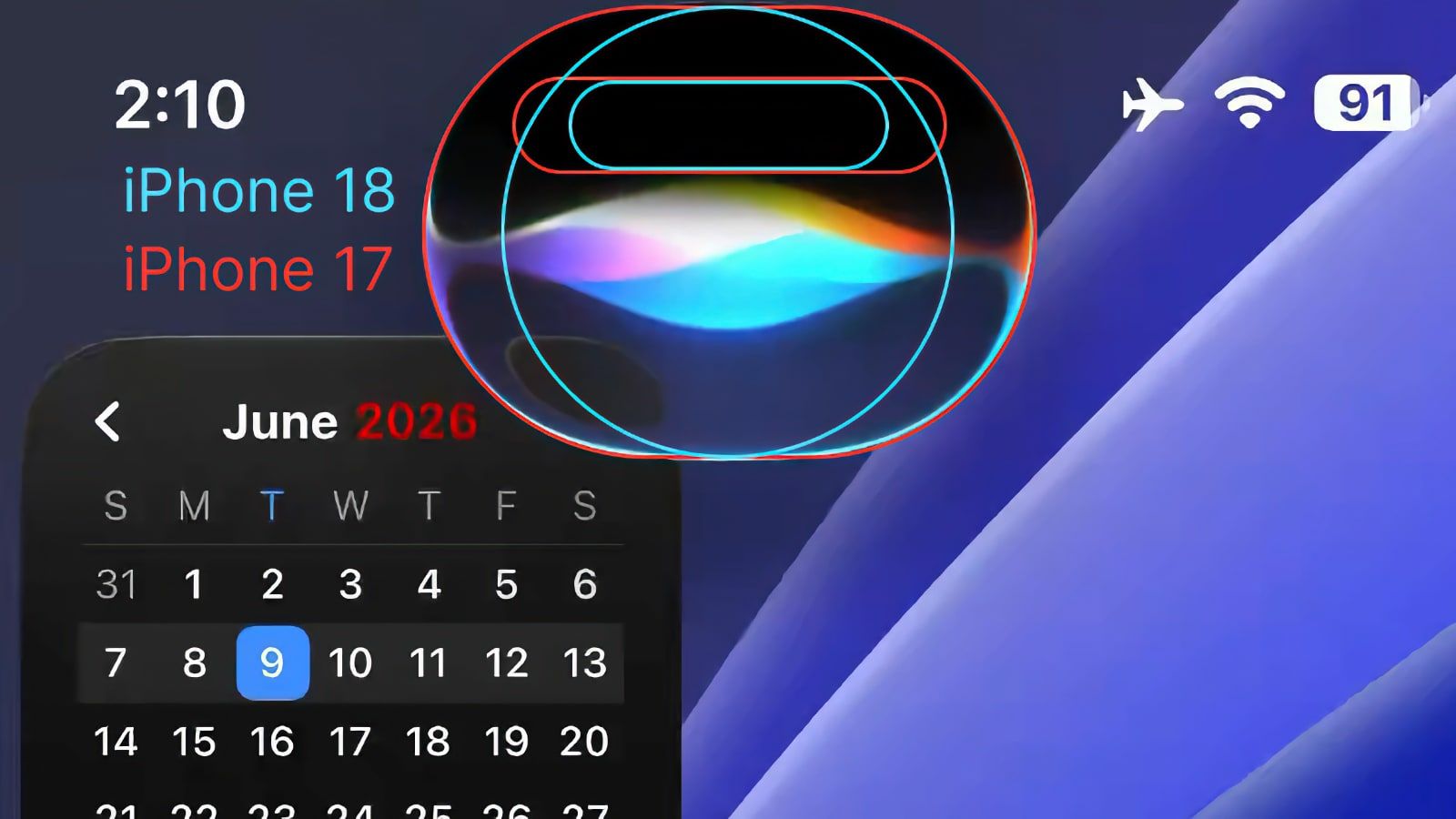 Siri dans iOS 27 confirme la petite Dynamic Island de l'iPhone 18 Pro