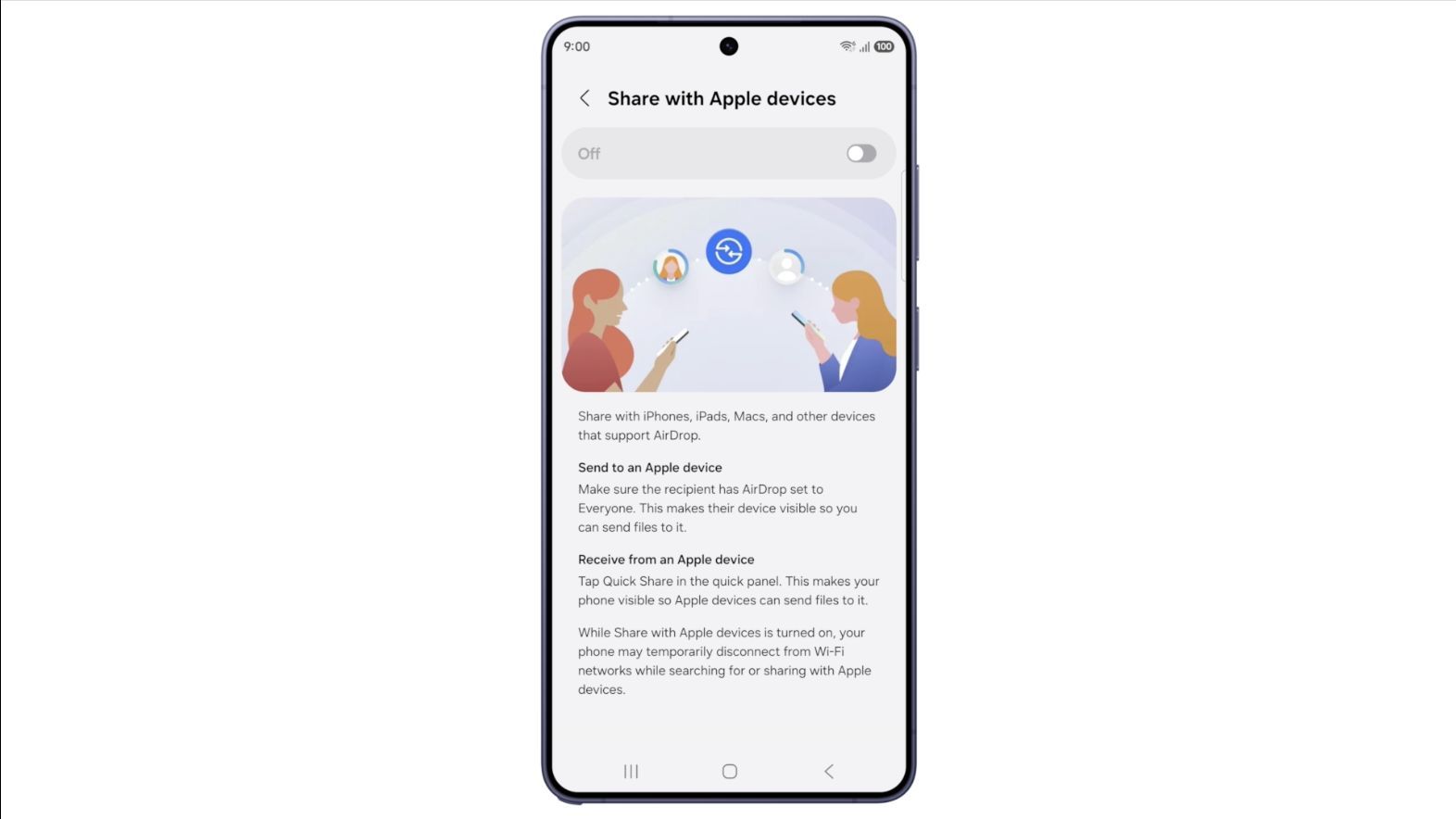 Samsung déploie AirDrop via Quick Share sur les Galaxy S26