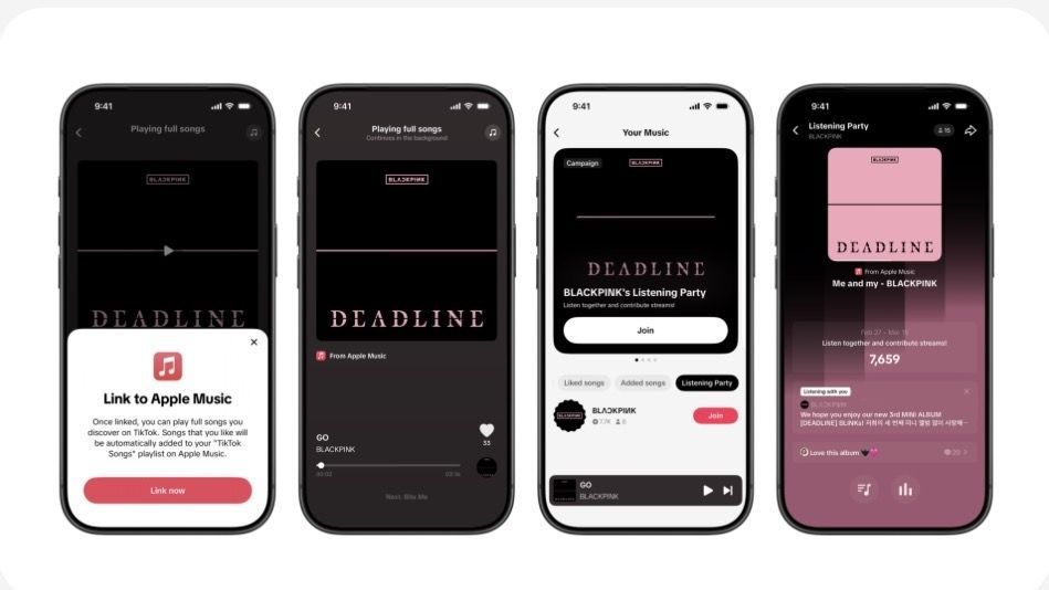 TikTok s'associe à Apple Music pour l’écoute intégrale des chansons
